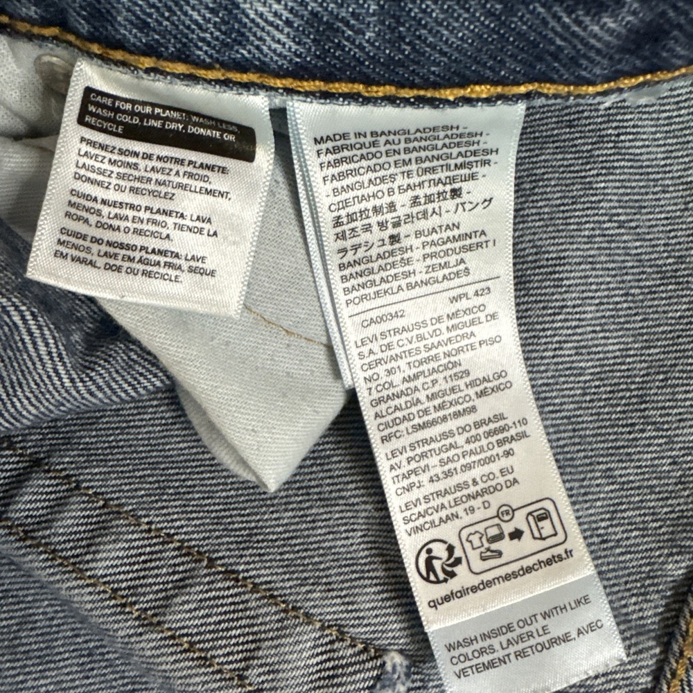 Levi's 565 Jeans Mens Sz 36 x 34 Blue Relaxed Fit Straight Denim Dark Wash - Picture 4 of 11